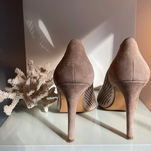 Vince Camuto - Nude Suede Heels - Picture 3 of 5